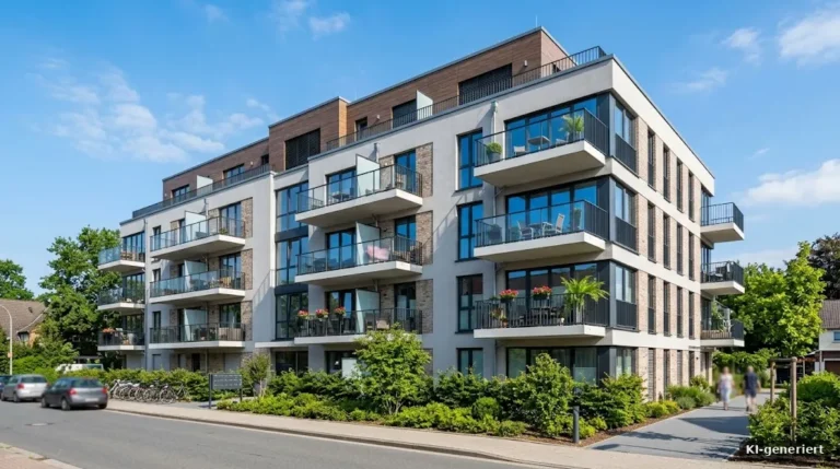 Modernes Mehrfamilienhaus mit Balkonen